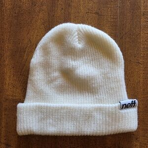 Neff White Cuffed Knit Beanie